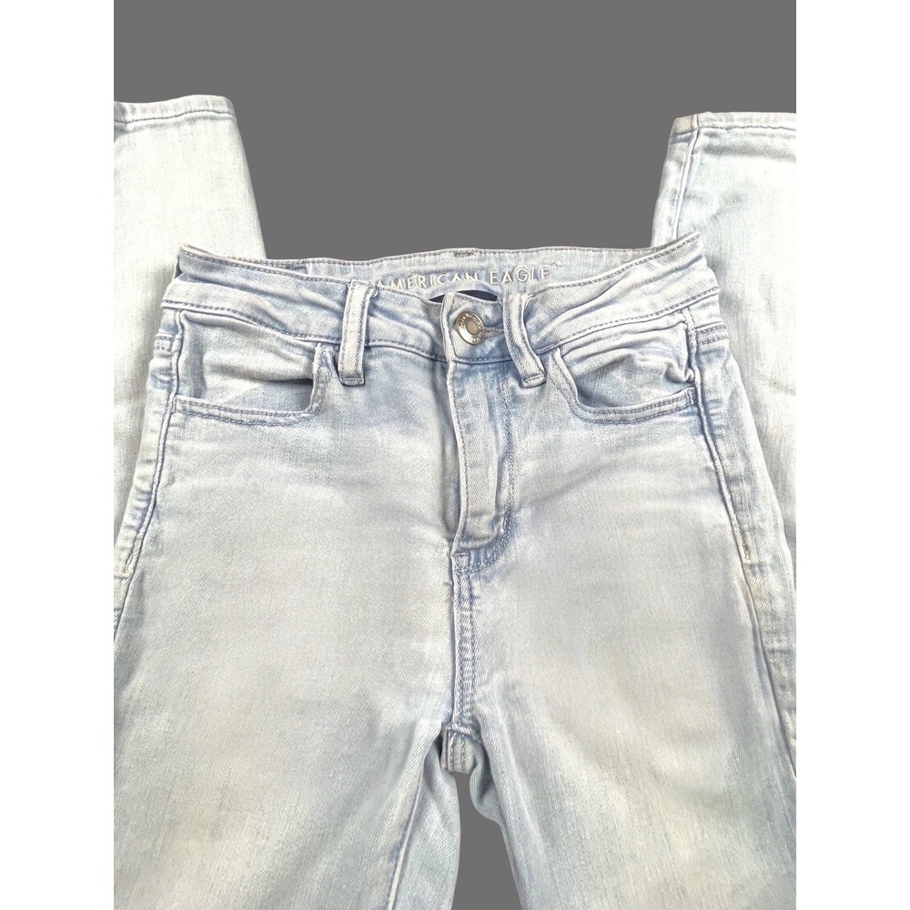 American Eagle Next Level Stretch Jeans Womens 2 Short Light Wash Jeggings Comfy